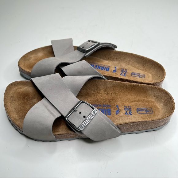 BIRKENSTOCK Siena Soft Footbed Nubuck Leather Dove Gray Size 37 EU 6 - 6.5 US - Picture 7 of 15